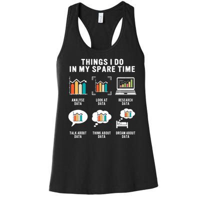 Data Analyst Statistic Scientist Funny Data Engineer Nerd Women's Racerback Tank