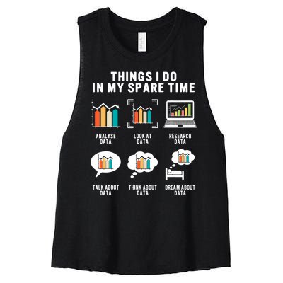 Data Analyst Statistic Scientist Funny Data Engineer Nerd Women's Racerback Cropped Tank