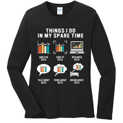 Data Analyst Statistic Scientist Funny Data Engineer Nerd Ladies Long Sleeve Shirt