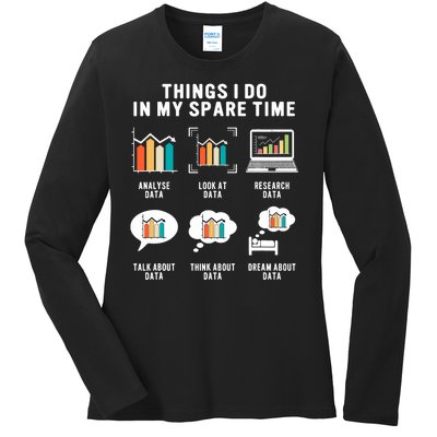 Data Analyst Statistic Scientist Funny Data Engineer Nerd Ladies Long Sleeve Shirt