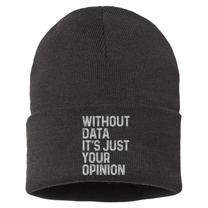 Data Analyst Statistic Statistician Funny Data Engineer Nerd Sustainable Knit Beanie