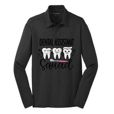 Dental Assistant Squad Dental Assistant Crew Gift Silk Touch Performance Long Sleeve Polo