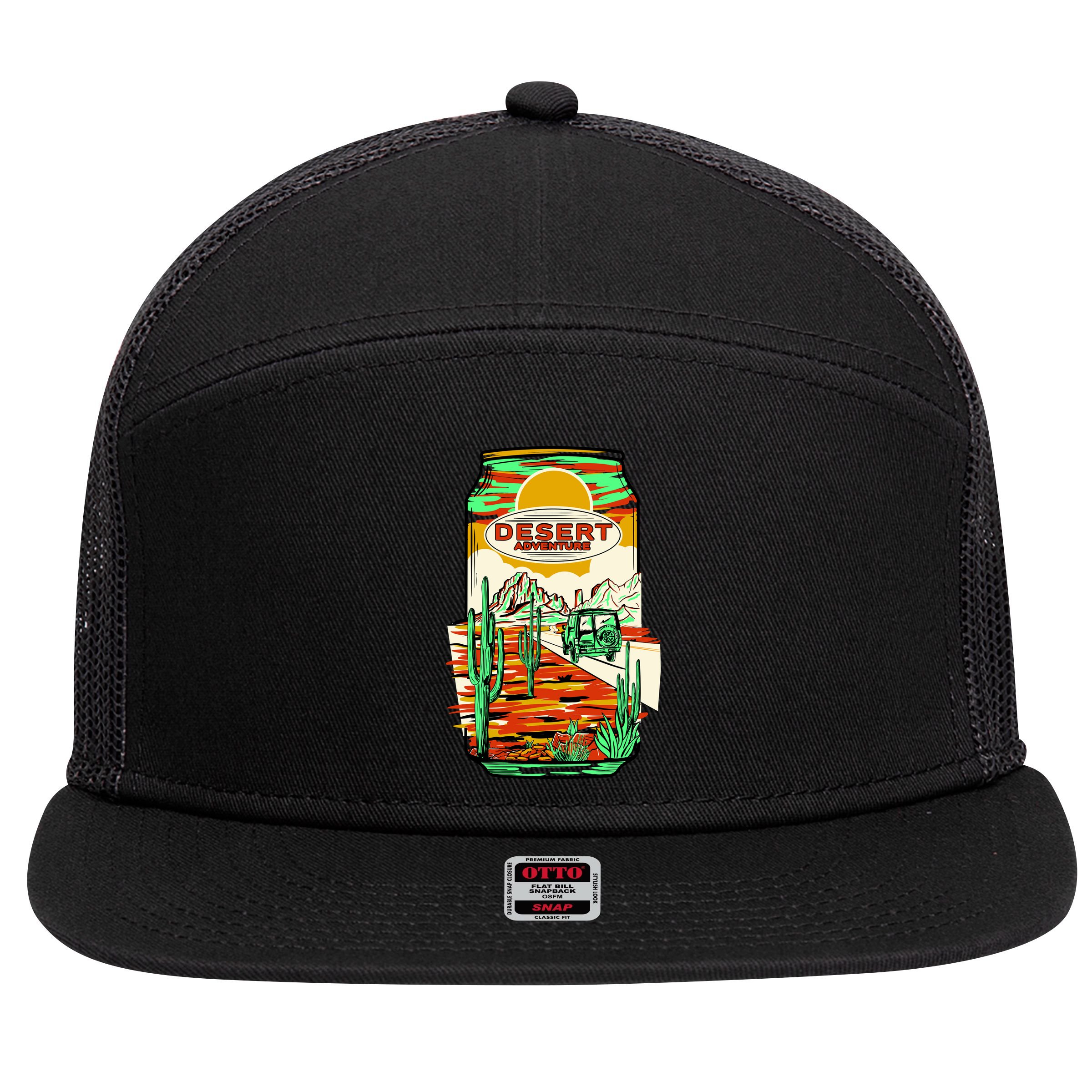 Desert Adventure Soda Can 7 Panel Mesh Trucker Snapback Hat