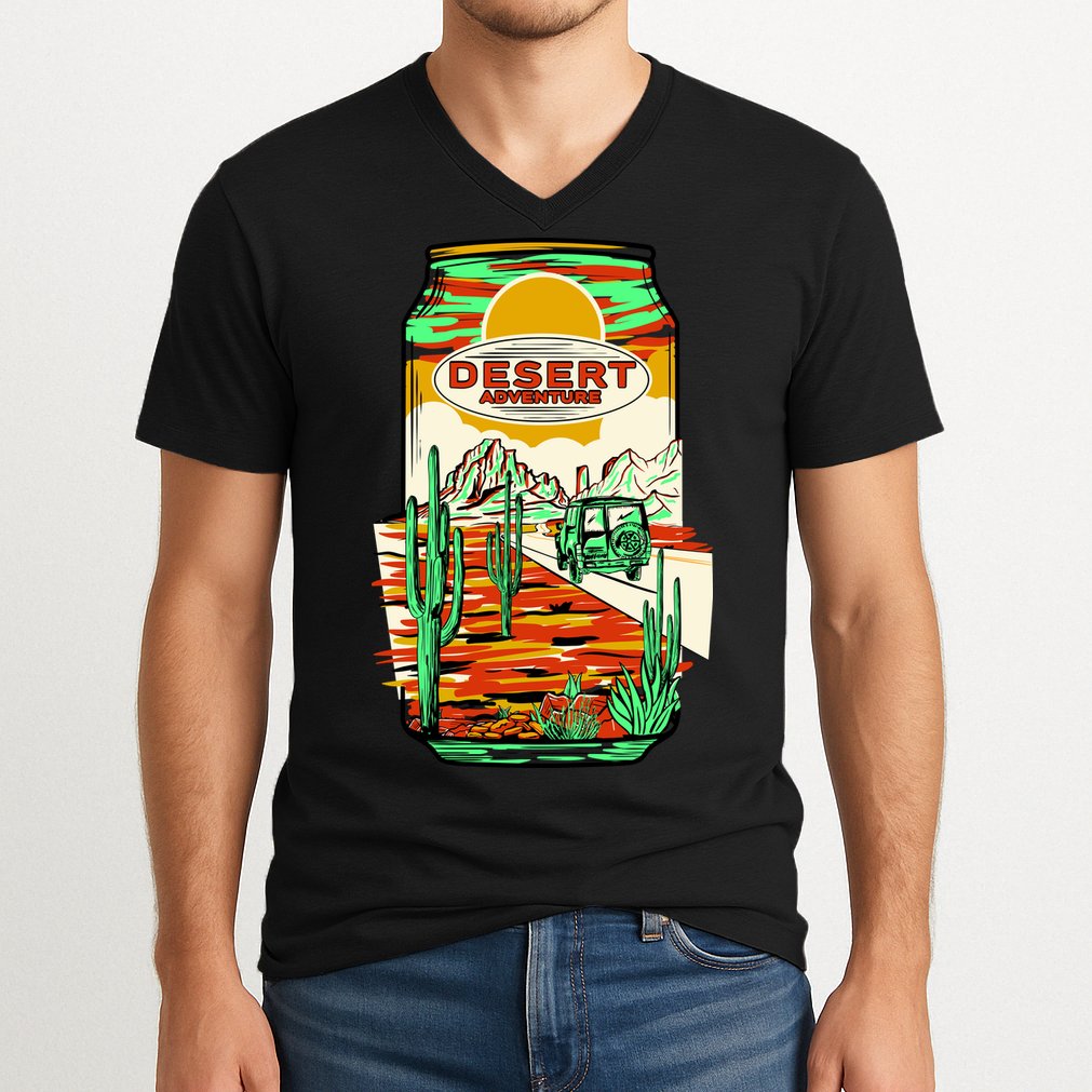 Desert Adventure Soda Can V-Neck T-Shirt