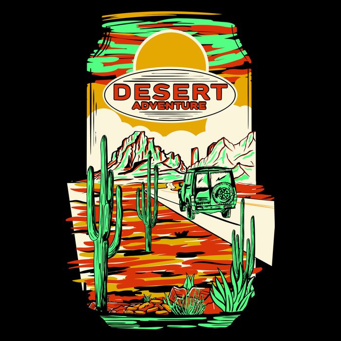 Desert Adventure Soda Can Button