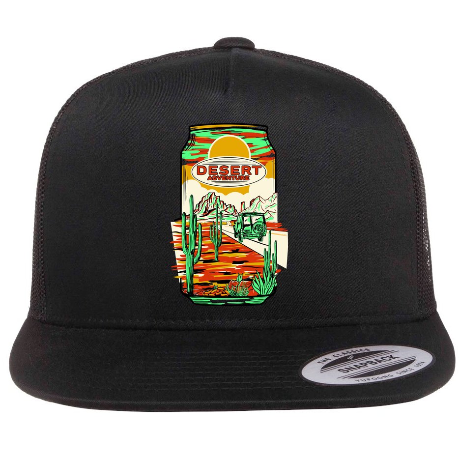 Desert Adventure Soda Can Flat Bill Trucker Hat