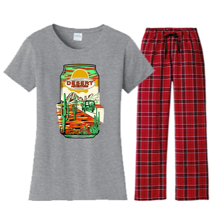 Desert Adventure Soda Can Women's Flannel Pajama Set