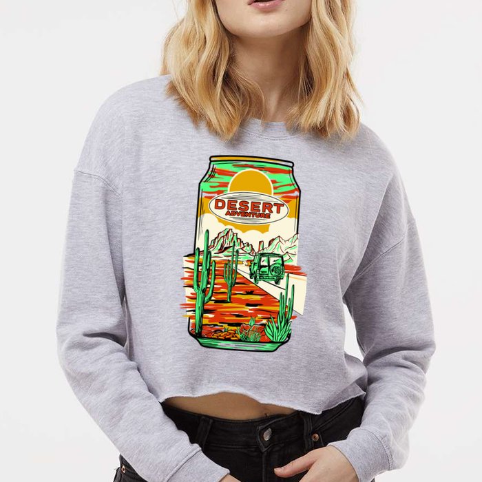 Desert Adventure Soda Can Cropped Pullover Crew
