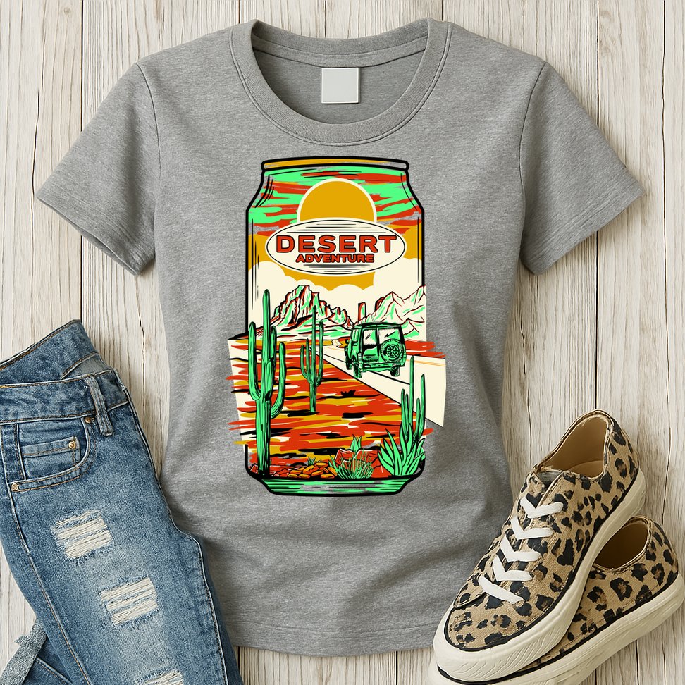 Desert Adventure Soda Can Womens T-Shirt