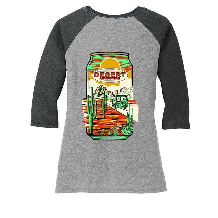 Desert Adventure Soda Can Women's Tri-Blend 3/4-Sleeve Raglan Shirt