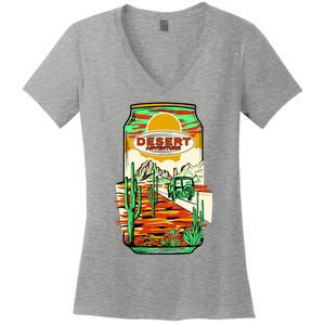 Desert Adventure Soda Can Women's V-Neck T-Shirt