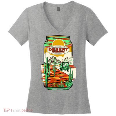 Desert Adventure Soda Can Women's V-Neck T-Shirt