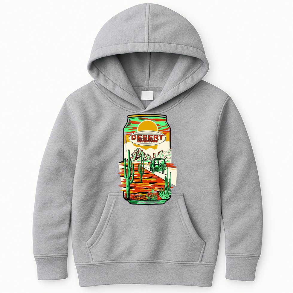 Desert Adventure Soda Can Kids Hoodie