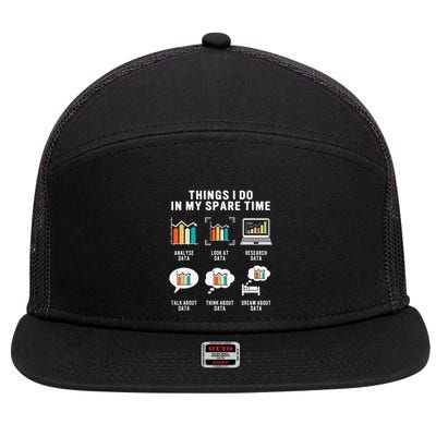 Data Analyst Statistic Scientist Funny Data Engineer Nerd 7 Panel Mesh Trucker Snapback Hat