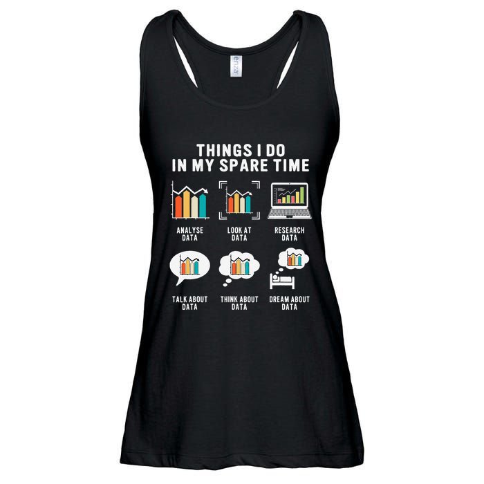 Data Analyst Statistic Scientist Funny Data Engineer Nerd Ladies Essential Flowy Tank