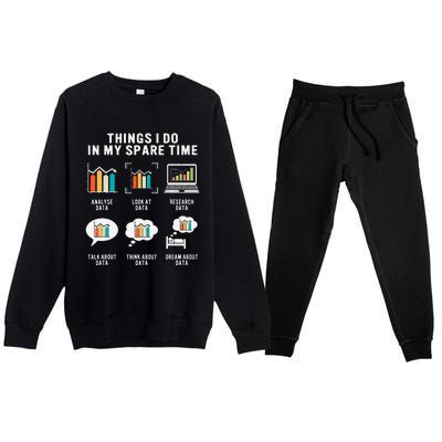 Data Analyst Statistic Scientist Funny Data Engineer Nerd Premium Crewneck Sweatsuit Set