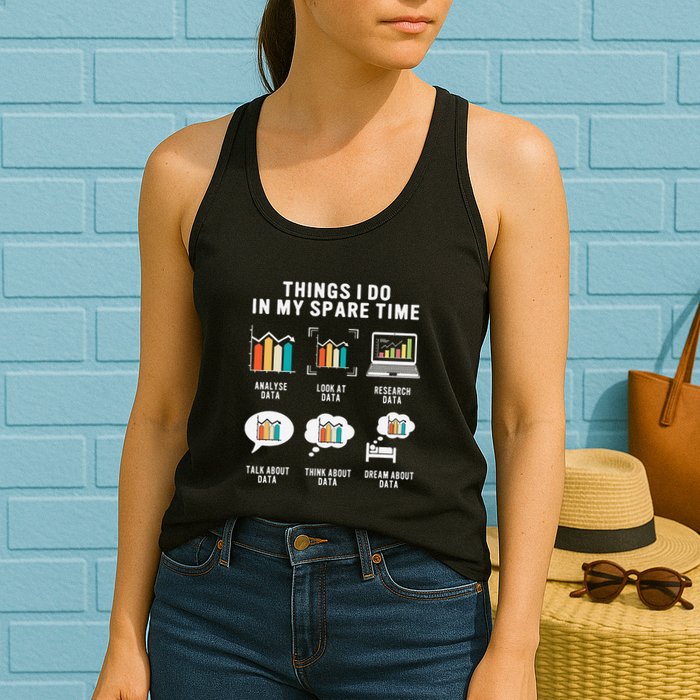 Data Analyst Statistic Scientist Funny Data Engineer Nerd Women's Racerback Tank