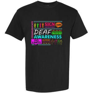 Deaf Awareness Sign Deafness Hearing Loss Warrior Garment-Dyed Heavyweight T-Shirt