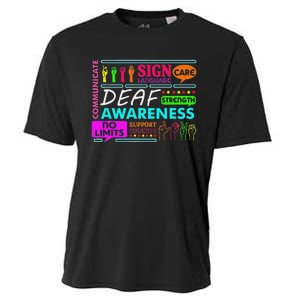 Deaf Awareness Sign Deafness Hearing Loss Warrior Cooling Performance Crew T-Shirt