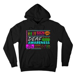 Deaf Awareness Sign Deafness Hearing Loss Warrior Hoodie