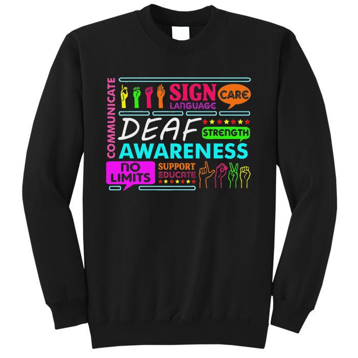 Deaf Awareness Sign Deafness Hearing Loss Warrior Sweatshirt