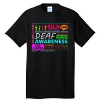 Deaf Awareness Sign Deafness Hearing Loss Warrior Tall T-Shirt