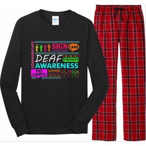 Deaf Awareness Sign Deafness Hearing Loss Warrior Long Sleeve Pajama Set