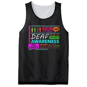 Deaf Awareness Sign Deafness Hearing Loss Warrior Mesh Reversible Basketball Jersey Tank