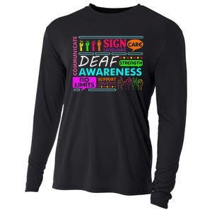 Deaf Awareness Sign Deafness Hearing Loss Warrior Cooling Performance Long Sleeve Crew