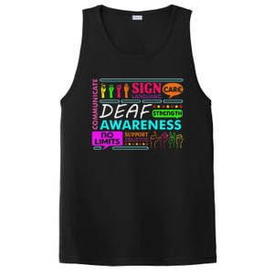 Deaf Awareness Sign Deafness Hearing Loss Warrior PosiCharge Competitor Tank