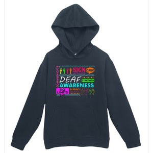 Deaf Awareness Sign Deafness Hearing Loss Warrior Urban Pullover Hoodie