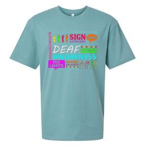 Deaf Awareness Sign Deafness Hearing Loss Warrior Sueded Cloud Jersey T-Shirt