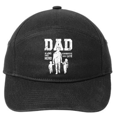 Daddy A Son's First Hero A Daughter's First Love 7-Panel Snapback Hat