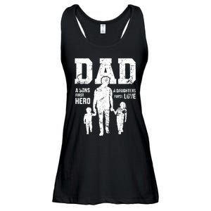 Daddy A Son's First Hero A Daughter's First Love Ladies Essential Flowy Tank