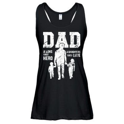 Daddy A Son's First Hero A Daughter's First Love Ladies Essential Flowy Tank