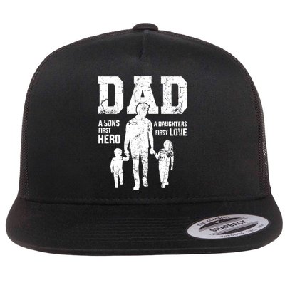 Daddy A Son's First Hero A Daughter's First Love Flatbill Hat