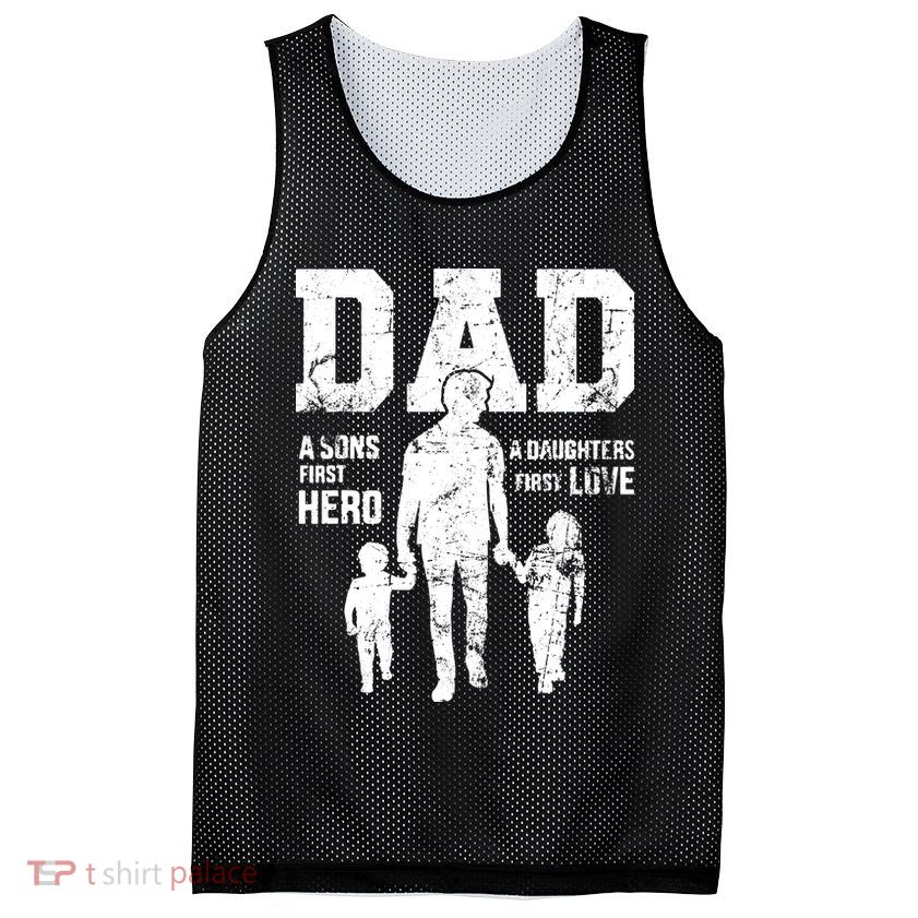 Daddy A Son's First Hero A Daughter's First Love Mesh Reversible Basketball Jersey Tank