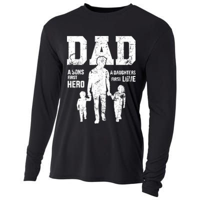 Daddy A Son's First Hero A Daughter's First Love Cooling Performance Long Sleeve Crew