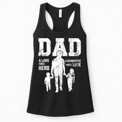 Daddy A Son's First Hero A Daughter's First Love Womens Tank Top