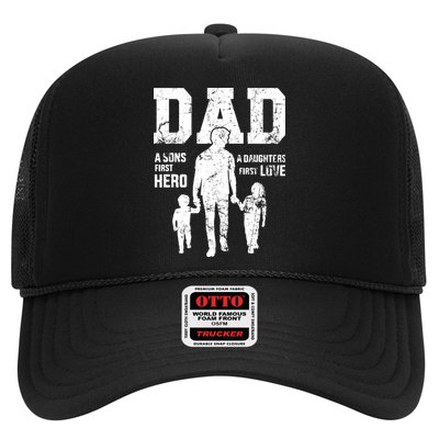 Daddy A Son's First Hero A Daughter's First Love Trucker Hat