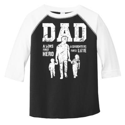 Daddy A Son's First Hero A Daughter's First Love Toddler Fine Jersey T-Shirt