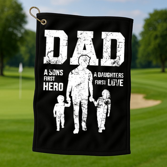 Daddy A Son's First Hero A Daughter's First Love Golf Towel