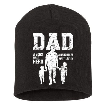 Daddy A Son's First Hero A Daughter's First Love Short Acrylic Beanie