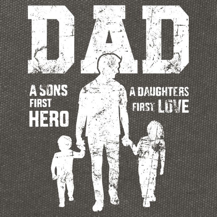 Daddy A Son's First Hero A Daughter's First Love Cotton Canvas Backpack