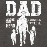 Daddy A Son's First Hero A Daughter's First Love Vector Backpack