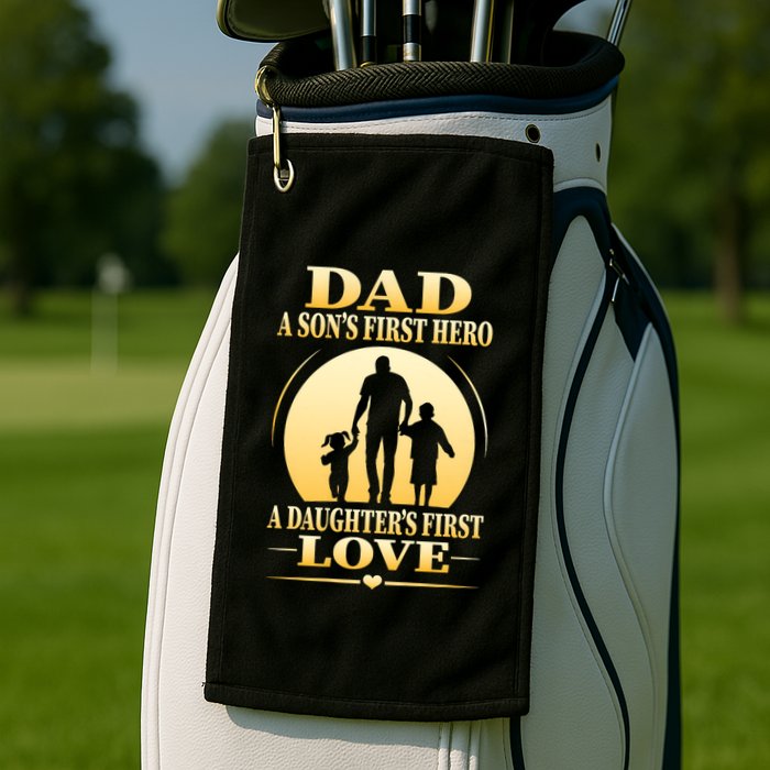 Dad A SonS First Hero A DaughterS First Love Golf Towel