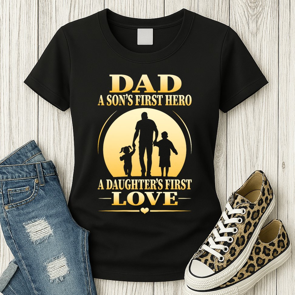Dad A SonS First Hero A DaughterS First Love Womens T-Shirt