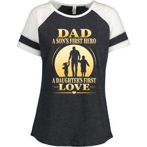 Dad A SonS First Hero A DaughterS First Love Enza Ladies Jersey Colorblock Tee