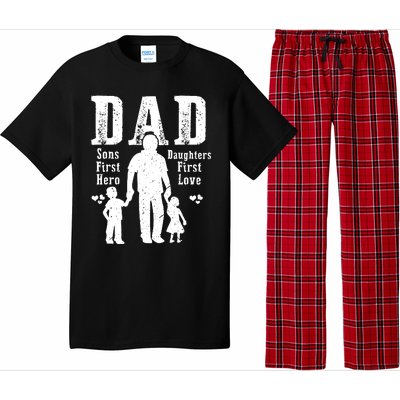 Dad A Sons First Hero A Daughters First Love Daddy Papa Pops Pajama Set