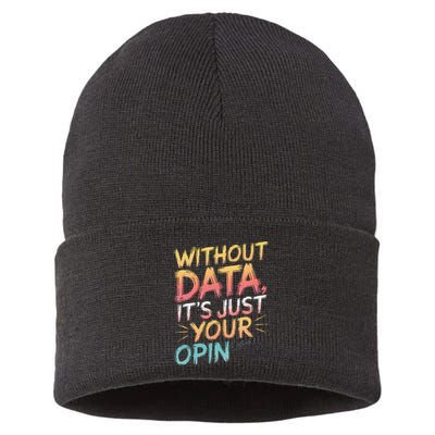 Data Analyst Statistic Statistician Funny Data Engineer Nerd Sustainable Knit Beanie